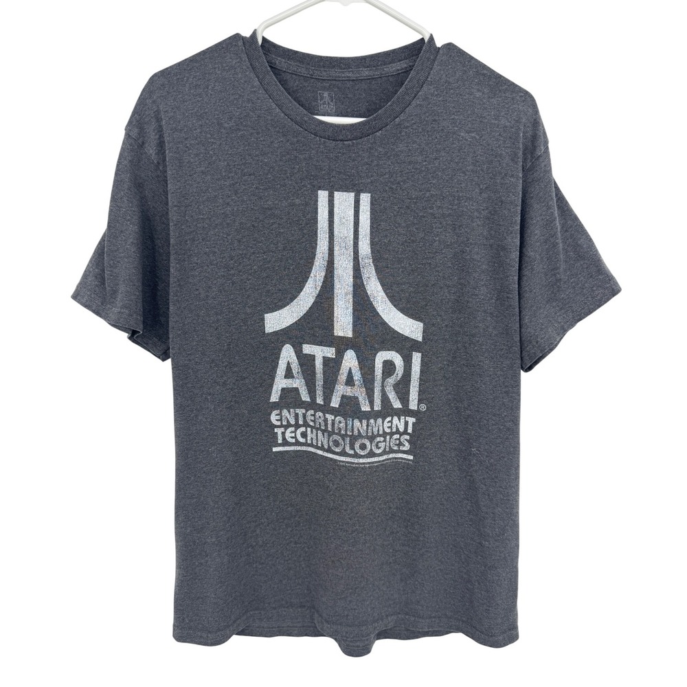 Atari Entertainment‎ Technologies Graphic T-Shirt Charcoal Grey Retro Gaming Tee